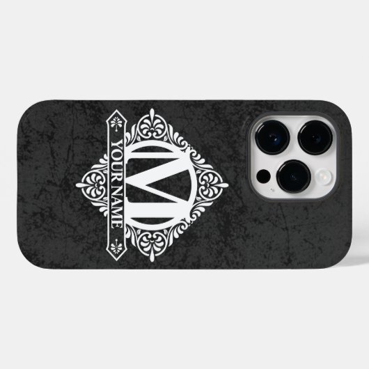 iPhone Case für die verzierte Monogram-Design (Rückseite (Horizontal))