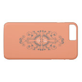 iPhone Case für Gray and Peach Monogram (Rückseite (Horizontal))