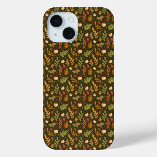 iPhone Case für Green & Orange Leaf Muster (Rückseite)