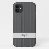iPhone Case für klassisch graue vertikale Streifen (Rückseite)