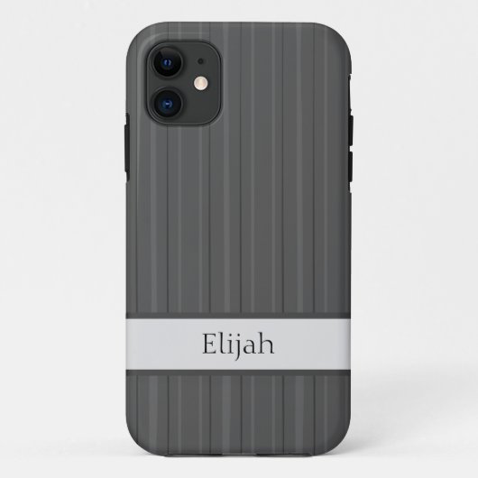 iPhone Case für klassisch graue vertikale Streifen (Rückseite)