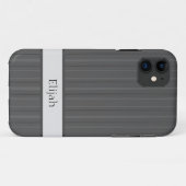 iPhone Case für klassisch graue vertikale Streifen (Rückseite (Horizontal))