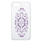 iPhone Case für lila und weiße Monogramm (Rückseite)
