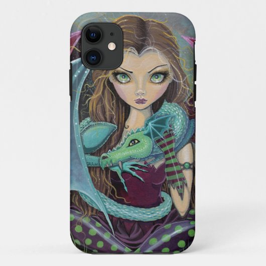 iPhone Case für niedliche Gothic Fairy und Dragon (Rückseite)