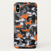 iPhone Case für Orange Hund & Knochen Camouflage (Rückseite)