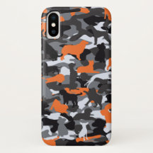 iPhone Case für Orange Hund & Knochen Camouflage