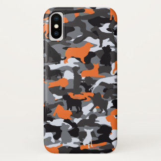 iPhone Case für Orange Hund & Knochen Camouflage