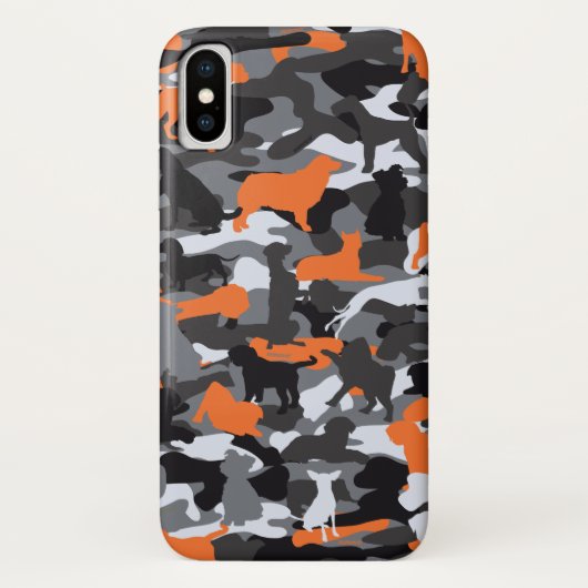 iPhone Case für Orange Hund & Knochen Camouflage (Rückseite)