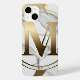 iPhone Case für personalisiertes Marble & Gold Mon