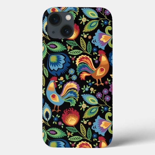 iPhone Case für Polnisch Folk Roosters (Rückseite)