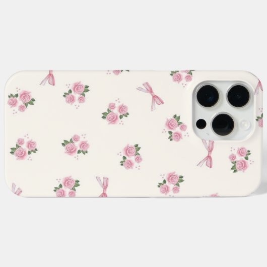 iPhone Case für Rose und Bows (Rückseite (Horizontal))
