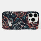 iPhone Case für Rose und Vögel (Rückseite (Horizontal))