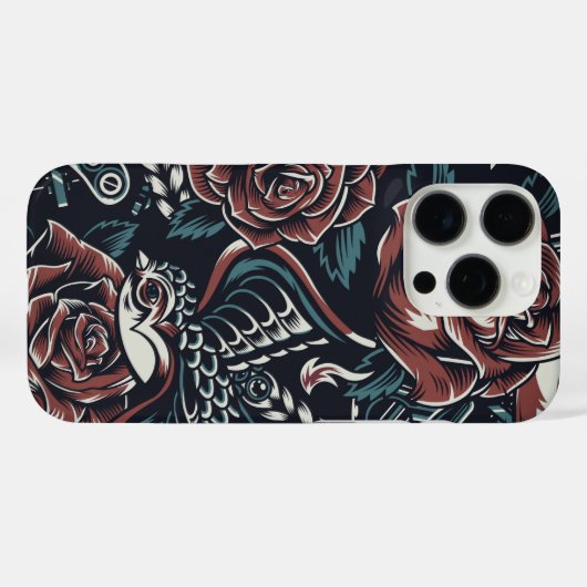 iPhone Case für Rose und Vögel (Rückseite (Horizontal))