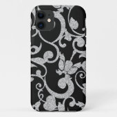 iPhone Case für Schwarz-Silber-Glitzer (Rückseite)