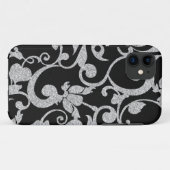 iPhone Case für Schwarz-Silber-Glitzer (Rückseite (Horizontal))