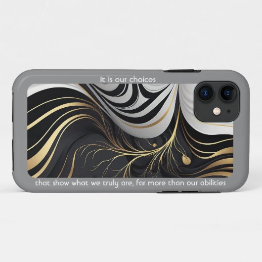 iPhone Case für schwarz und gold (Rückseite (Horizontal))