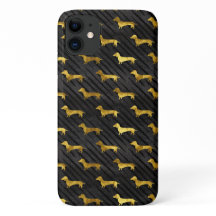 iPhone Case für Schwarz und Gold Dackel
