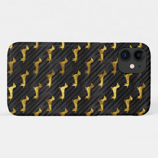 iPhone Case für Schwarz und Gold Dackel (Rückseite (Horizontal))