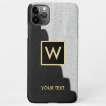 iPhone Case für Schwarz und Gold-elegantes Monogra