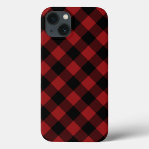 iPhone Case für Schwarz und Rot-Karo