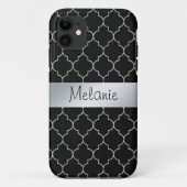 iPhone Case für Schwarz und Silver Monogram (Rückseite)