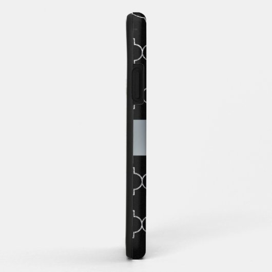 iPhone Case für Schwarz und Silver Monogram (Hinten/Rechts)