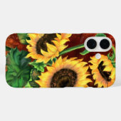 iPhone Case für Wasserfarben-Sonnenblumen (Rückseite (Horizontal))