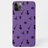 iPhone Case Halloween Muster Blk auf Lila (Rückseite)
