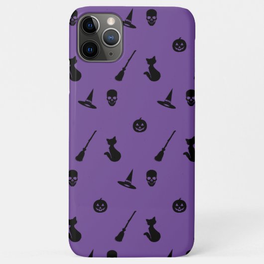 iPhone Case Halloween Muster Blk auf Lila (Rückseite)