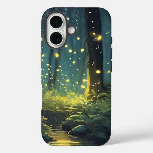 iPhone Case - Heller, gemütlicher Wald mit Feuer (Rückseite)
