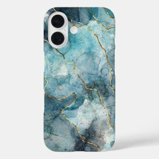 iPhone Case im Muster Blau und Gold