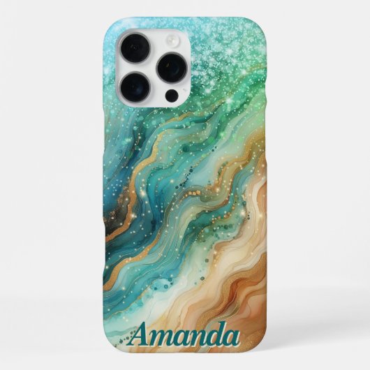iPhone Case im Ocean Swirl Individuelle Name Hülle (Rückseite)
