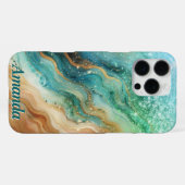 iPhone Case im Ocean Swirl Individuelle Name Hülle (Rückseite (Horizontal))