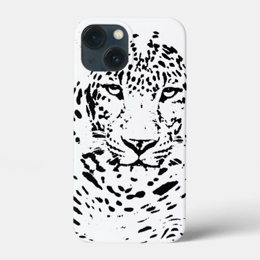 iPhone Case in Black and White Leopard (Rückseite)
