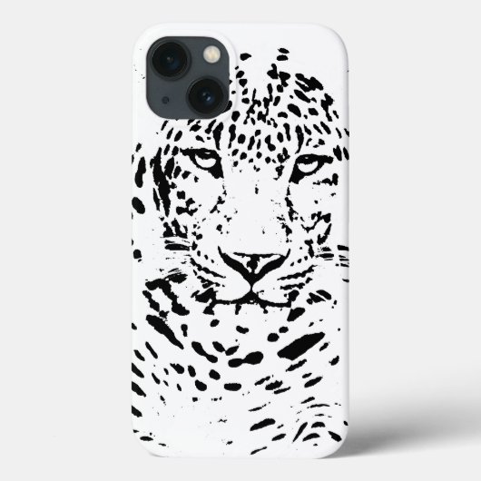 iPhone Case in Black and White Leopard (Rückseite)