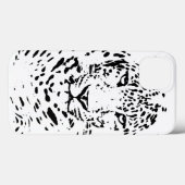 iPhone Case in Black and White Leopard (Rückseite (Horizontal))