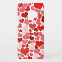 iPhone Case in Red and Pink Hearts Mosaic Case-Mat