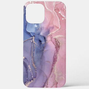 iPhone Case in Rosa und Blau-Marmor