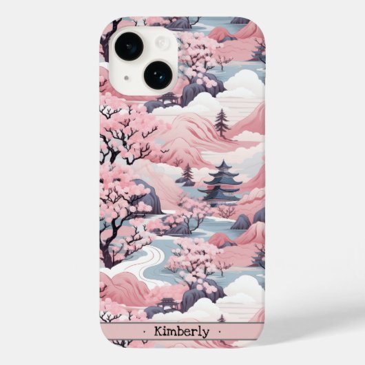 iPhone Case in Rosa und Grau (Rückseite)