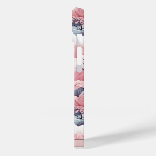 iPhone Case in Rosa und Grau (Rückseite / Links)