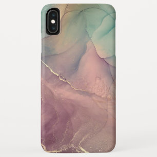 iPhone Case in Rosa und grünem Marmor
