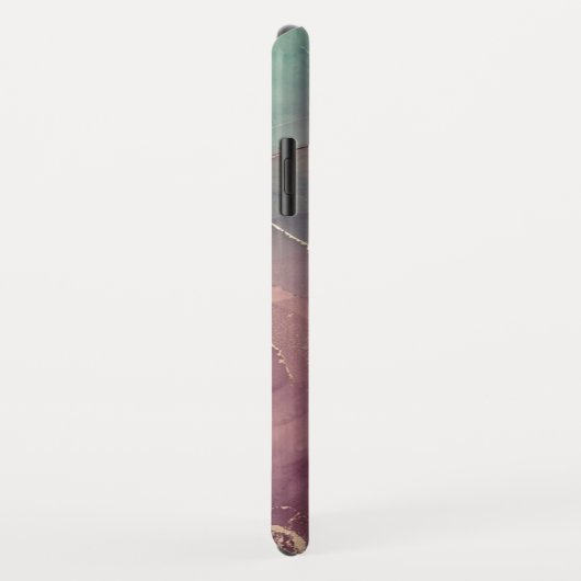 iPhone Case in Rosa und grünem Marmor (Hinten/Rechts)