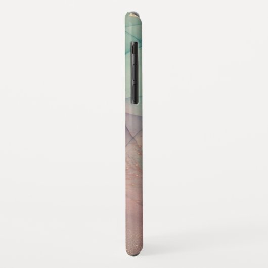 iPhone Case in Rosa und grünem Marmor (Hinten/Links)