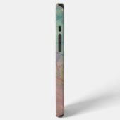 iPhone Case in Rosa und grünem Marmor Hülle (Linke Seite)