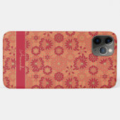 iPhone Case in Rot und Orange-Muster (Rückseite (Horizontal))