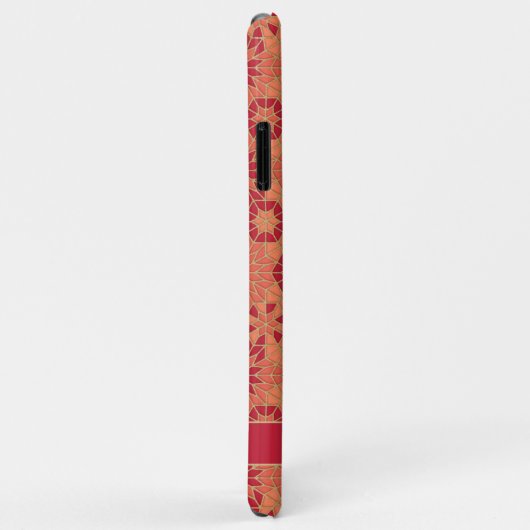 iPhone Case in Rot und Orange-Muster (Hinten/Rechts)
