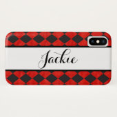 iPhone Case in Rot und Schwarz (Rückseite (Horizontal))