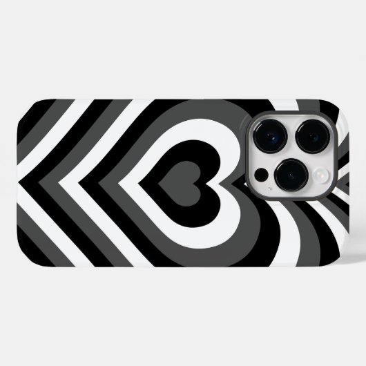 iPhone Case iPhone iPhone Black & White Heart 14 (Rückseite (Horizontal))