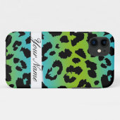 iPhone Case Leopard Custom Leopard blau grün (Rückseite (Horizontal))