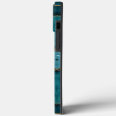 iPhone Case - Marble Blue Aquamarin Gold Veins (Rückseite / Links)